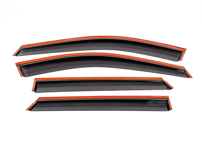 Ветровики MG ZS I / ZS EV (17-) - Hawk (с хром молдингом) 4 шт 3