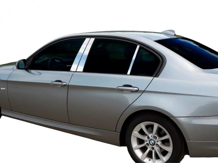 Хром молдинги дверних стійок BMW 3 E90 (05-12) 4