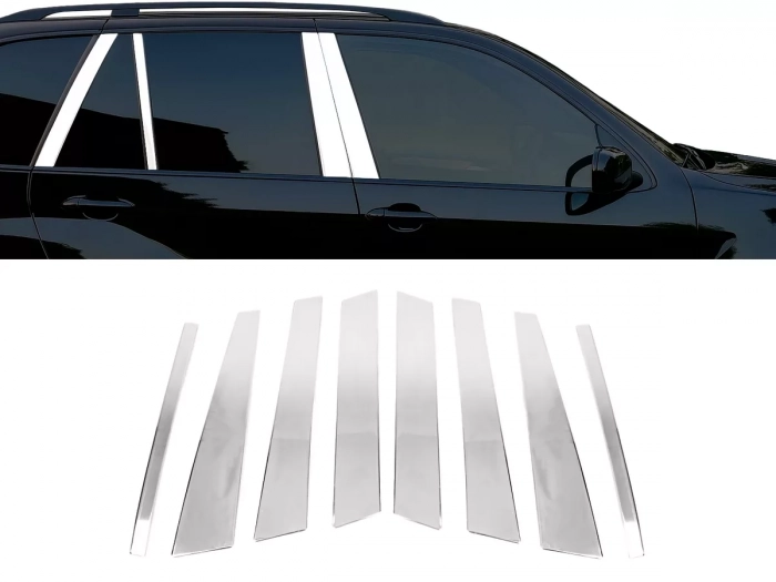 Хром молдинги дверних стійок BMW X5 E53 (00-06) 1