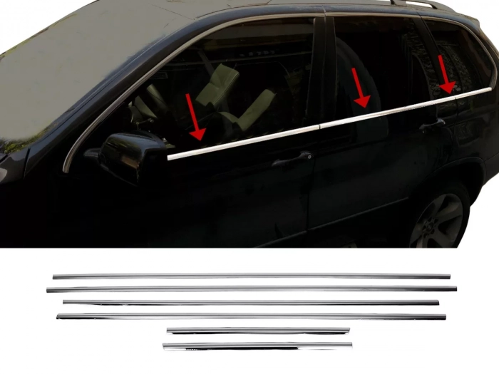 Хром нижні молдинги вікон BMW X5 E53 (00-06) 1