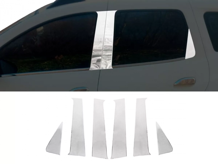 Хром молдинги дверних стійок Dacia Duster II (HM; 18-24) 1