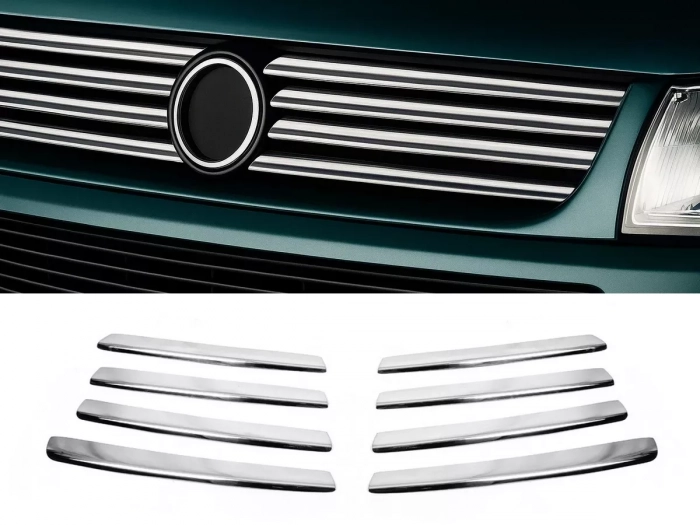 Хром накладки на решітку радіатора VW T4 (95-03) косий капот 1