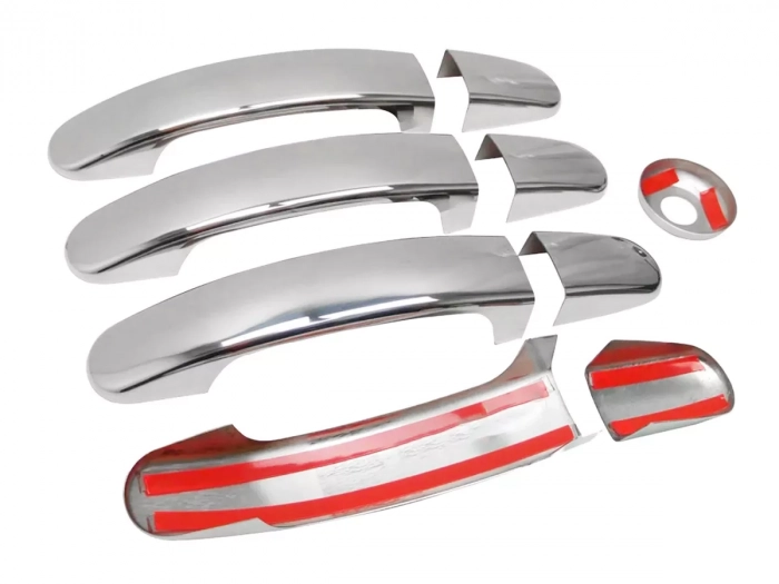 Хром накладки на ручки + замок Ford Custom (13-23) - Omsa (4 шт) 2