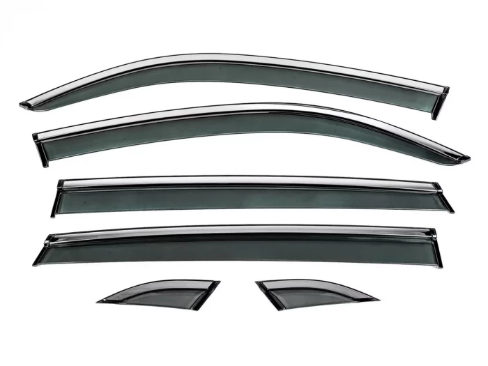 Вітровики VW Teramont X (19-) - Hawk (з хром молдингом) 6 шт 2