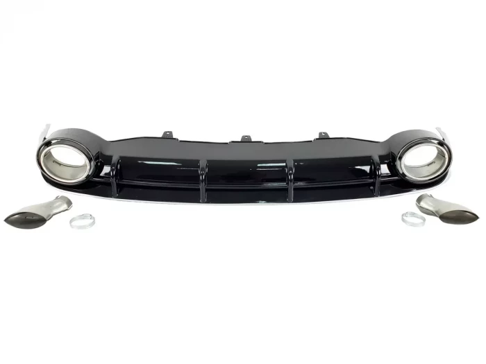 Дифузор заднього бампера Audi A6 C7 (11-14) - RS6 стиль Balck Silver 5