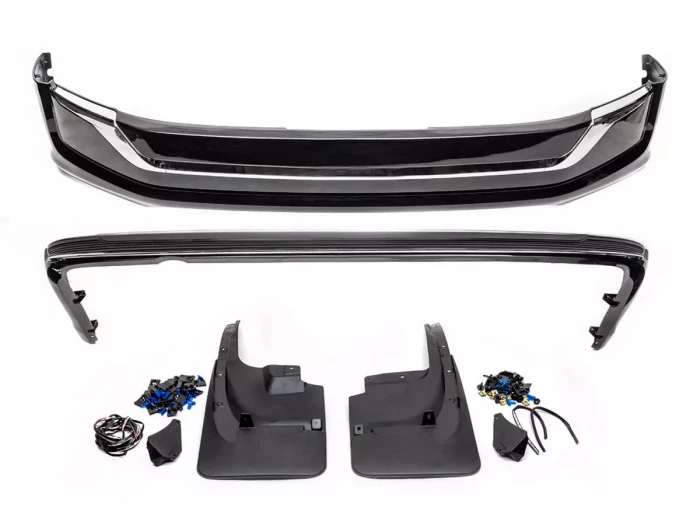 Накладки на бампер Toyota LC 200 (16-21) - GT 2019 стиль (чорні) 4