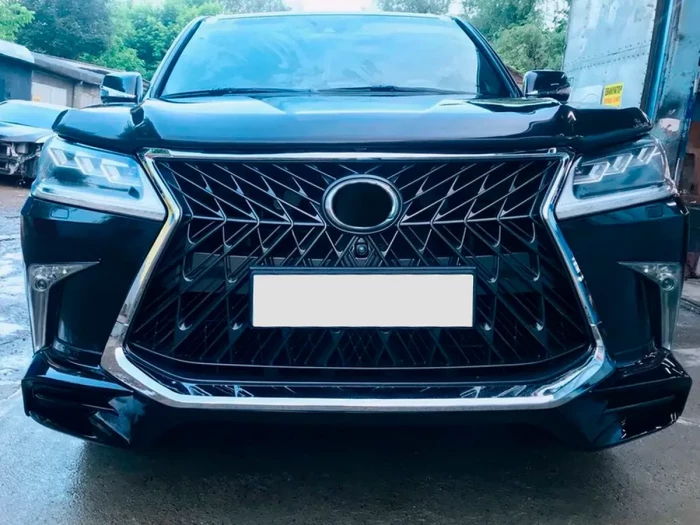 Накладка переднього бампера Lexus LX 570 (16-20) - TRD стиль (чорна) 3
