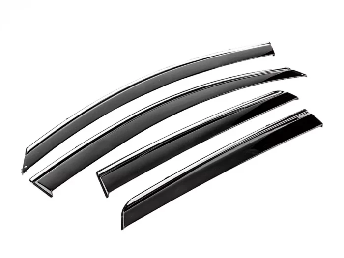 Дефлектори вікон Nissan Qashqai I (J10; 07-13) - Hawk (з хром молдингом) 2