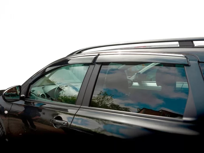 Дефлектори вікон Nissan Qashqai I (J10; 07-13) - Hawk (з хром молдингом) 7