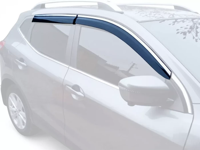 Дефлектори вікон Nissan Qashqai II (J11; 14-21) - Hawk (з хром молдингом) 1