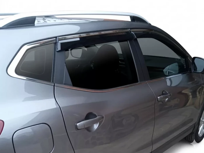 Дефлектори вікон Nissan Qashqai II (J11; 14-21) - Hawk (з хром молдингом) 8