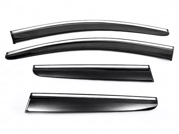Дефлектори вікон Nissan Qashqai I (J10; 07-13) - Sunplex (з хром молдингом) 2