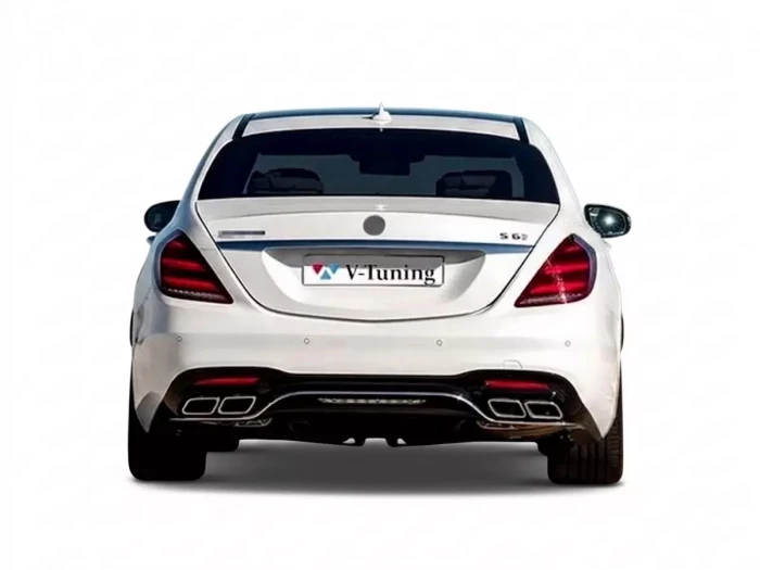 Бампер задний Mercedes S W222 (18-20) – S63 AMG (без насадок) 4