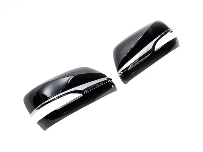 Кришки дзеркал Lexus LX 570 (15-21) - чорні з хром смужками 2