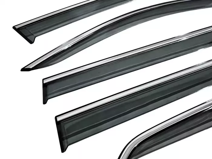 Ветровики VW Tiguan Allspace / USA (17-23) - Niken (с хром молдингом) 6 шт 2
