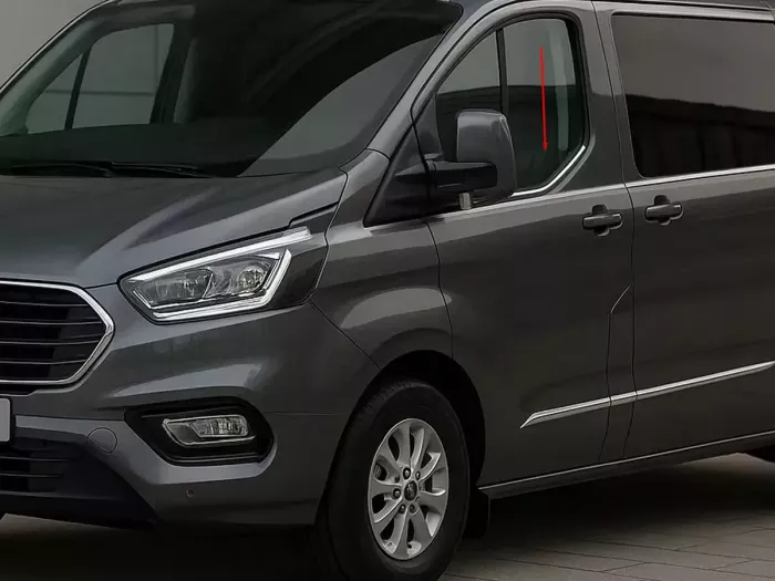 Хром нижние молдинги окон Ford Custom II (23-) - Carmos (2 шт.) 4