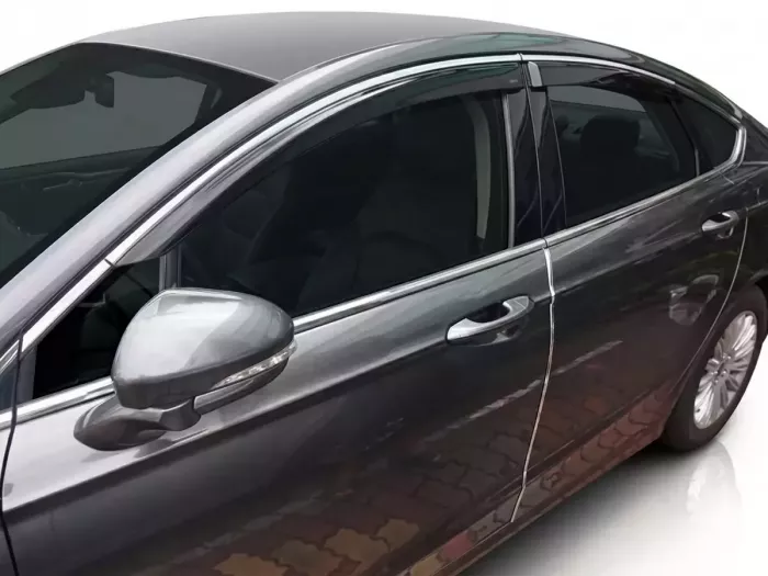 Дефлектори вікон Ford Mondeo Mk5 (14-22) Sd / Ltb - Hawk (з хром молдингом) 3