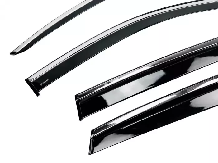 Дефлектори вікон Audi Q3 II (F3; 18-25) - Hawk (з хром молдингом) 2