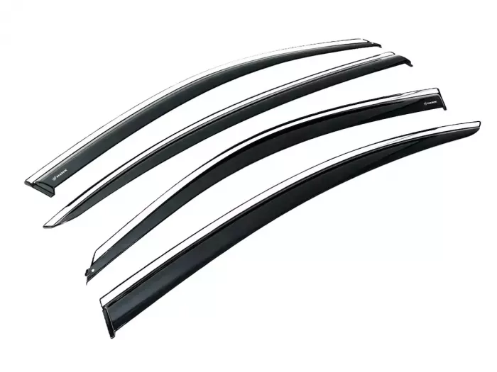 Дефлекторы окон BMW 3 F30 (12-19) - Hawk (с хром молдингом) 2