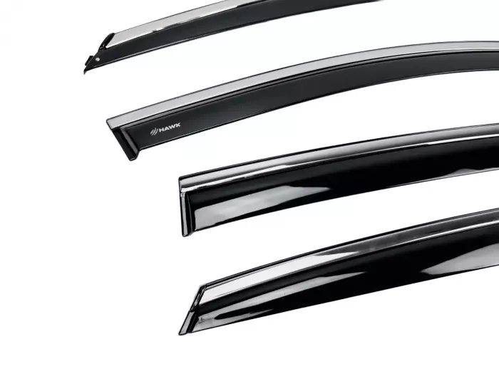 Дефлекторы окон Honda Accord X (17-22) EU/Asia - Hawk (с хром молдингом) 2