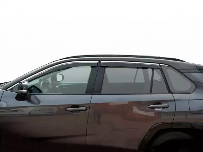 Дефлекторы окон Toyota Rav4 V (XA50; 19-25) - Niken (4 шт с хром молдингом) 2