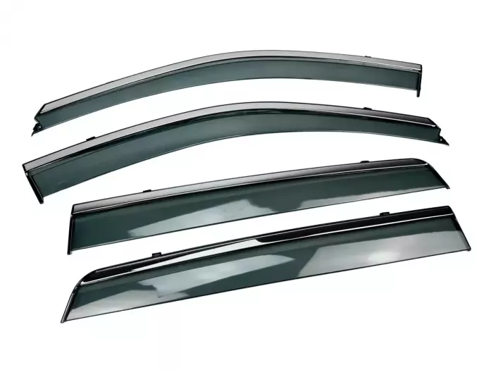 Дефлектори вікон Hyundai Santa Fe II (CM; 06-12) - Hawk (з хром молдингом) 2
