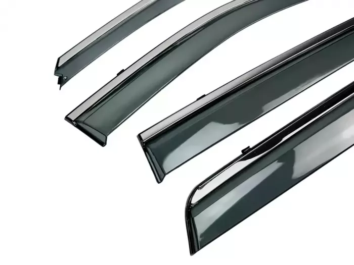 Дефлектори вікон Hyundai Santa Fe II (CM; 06-12) - Hawk (з хром молдингом) 3