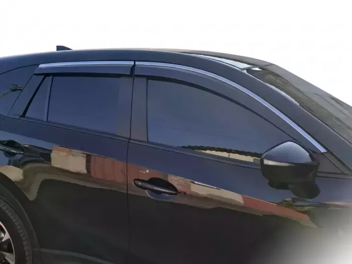 Дефлектори вікон Mazda CX-5 I (KE; 12-17) - Niken (з хромом молдингом) 7