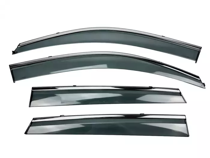 Дефлектори вікон Hyundai Tucson I (JM; 04-10) - Hawk (з хром молдингом) 3