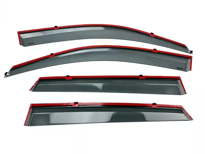 Дефлектори вікон Hyundai Tucson I (JM; 04-10) - Hawk (з хром молдингом) 4