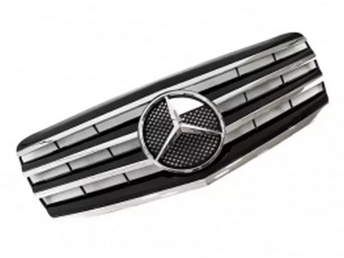Решётка Mercedes E W211 (07-09) рестайлинг - CL (черная/хром) 2