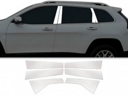 Хром молдинги дверних стійок Jeep Cherokee V (KL; 14-)