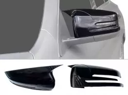 Накладки на дзеркала Mercedes CLA C117 (13-19) - Bat стиль (чорні)