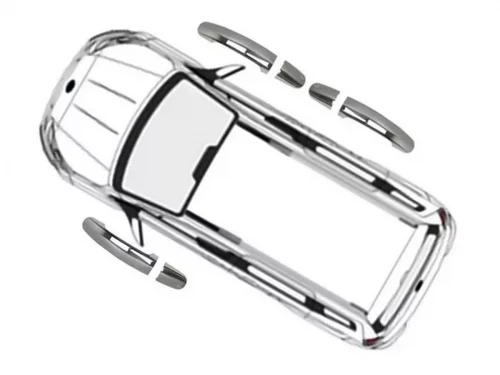 Хром накладки на ручки Ford Transit IV (14-/20-) - Carmos (3 шт) 3