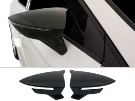 Накладки на дзеркала Seat Leon III (5F; 12-20) - Bat стиль (чорні)