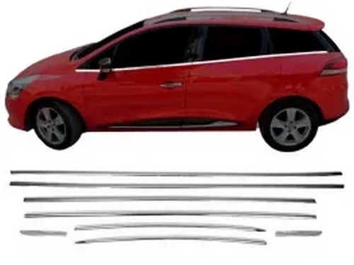 Хром нижние молдинги окон Renault Clio IV Grandtour (13-19) 1