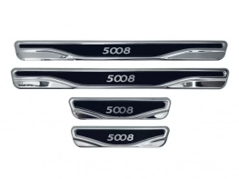 Накладки на пороги Peugeot 5008 I (T87; 09-16) - Nitto (карбон стиль)