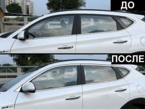 Хром верхние молдинги стёкол HYUNDAI Tucson III TL 1