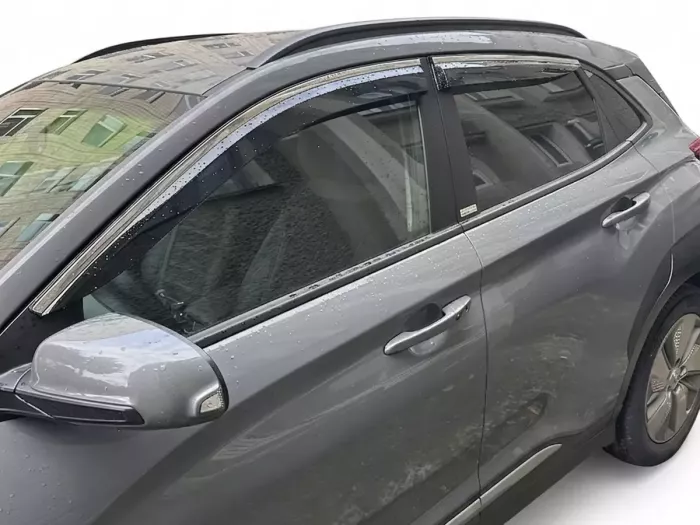 Дефлектори вікон Hyundai Kona II (SX2; 23-) - Hawk (з хром молдингом) 4