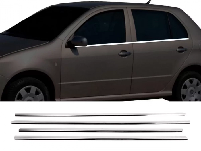Хром нижні молдинги вікон Skoda Fabia I (6Y; 99-09) Хетчбек - Carmos 1
