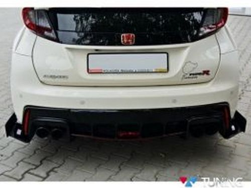 Гоночные задние боковые сплиттера Honda Civic 9 Type R (15-) 4