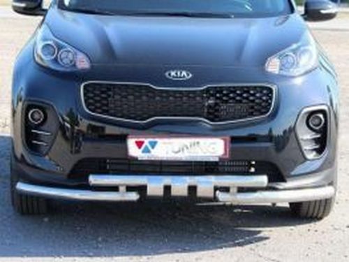 Защита передняя KIA Sportage IV (труба с зубьями) 1