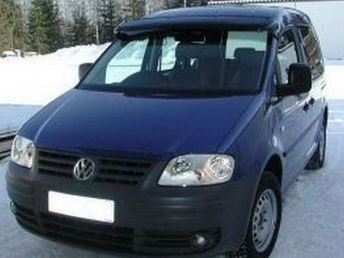 Козырёк лобового стекла VW Caddy III (2004+) - тёмный глянец на раме 1