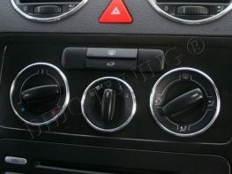 Кольца на ручки переключения печки VW Caddy III (2004+) - алюминий 1