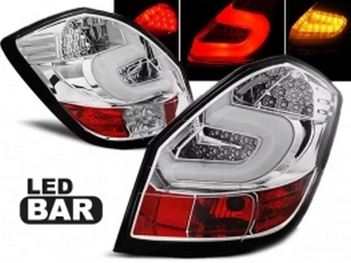 Ліхтарі задні Skoda Fabia II (07-14) - LED BAR хром