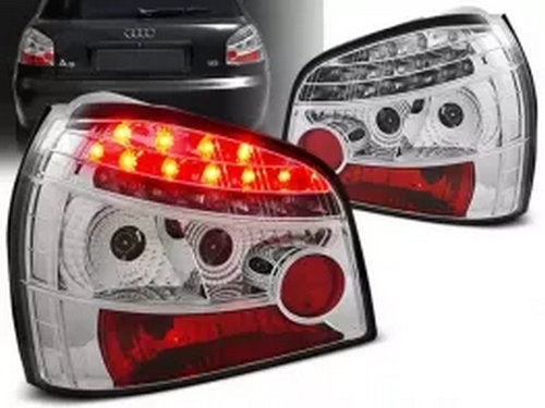 Ліхтарі задні Audi A3 8L (96-00) 3D / 5D Hatchback - LED хром (Sonar)