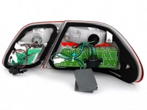 Фонари задние Mercedes E W210 (95-02) Sedan - LED (красно-дымчатые) 3