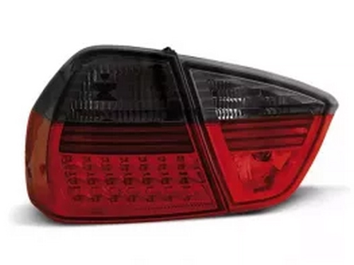 Фонари задние BMW E90 (05-08) - красно-дымчатые (LED стопы) 2