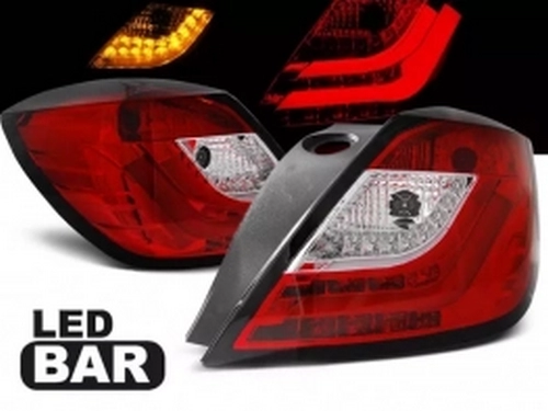 Ліхтарі задні Opel Astra H GTC (05-10) 3D - Led Bar червоно-білі