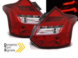 Ліхтарі задні Ford Focus III (11-14) HB - динамічні повороти (червоно-білі)
